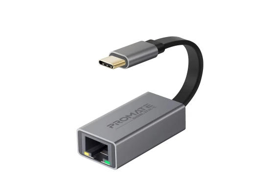 Promate GigaLink-C Ultra-Fast USB-C to Gigabit Ethernet Network Adapter.
